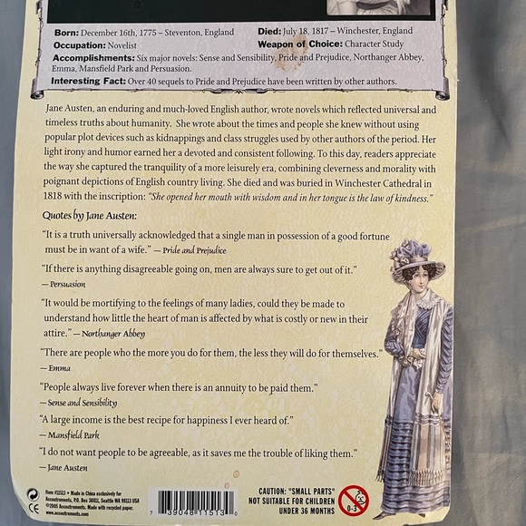 Jane Austen Action Figure collectable - Picture 2 of 4